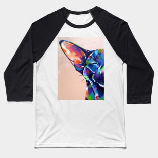 Sunbathing - Oriental cat artwork Baseball T-Shirt